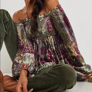 Anthropologie Tara Smocked Blouse